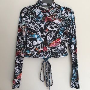 No Comment NY. LA women long sleeves high neck heart print tops.